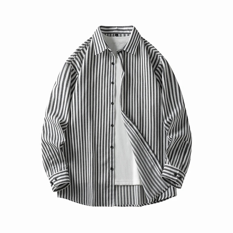 Men Shirt Plaid Flannel Retro Long Sleeve Oversized Loose Cotton Casual Male Youth Design Soft Fall Black Formal Dress Shirt