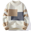 Sweaters men 2026 winter korean style mens warm sweater mens fashion sweaters Splicing color patterns Men's wool pullovers male