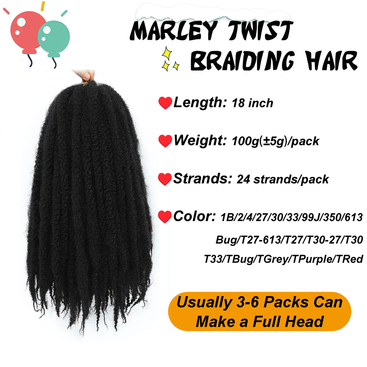Afro Kinky Twist Crochet Hair Braids Marley Braid Hair 18inches Senegalese Curly Crochet Synthetic Braiding Hair Extensions