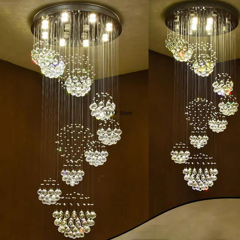 New Modern Crystal Led Chandelier Item Large Villa Salon Ceiling Lights Hotel Kitchen Staircase Living Room Decor Pendant Lamp