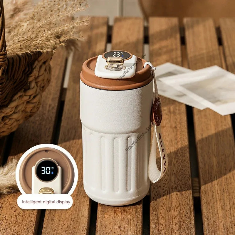 Stainless Steel Vacuum Cup Smart Thermos Bottle Water Digital LED Temperature Coffee Cup Office Cup Business Portable Mug