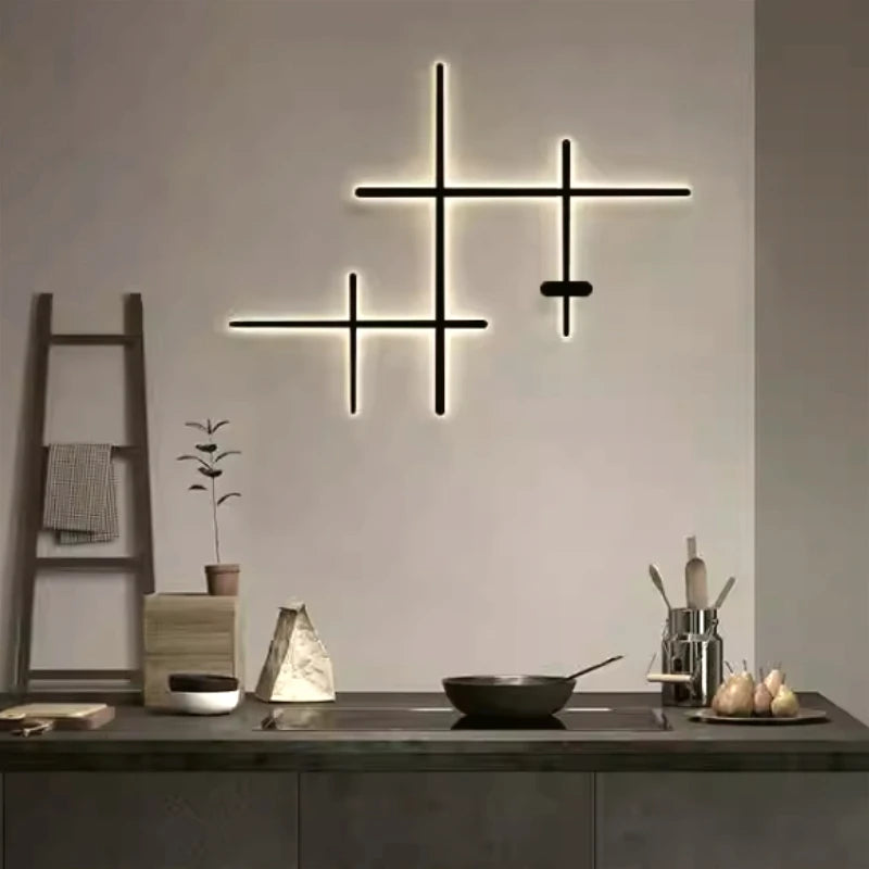 Italy Line Metal LED Wall Pendant Lights Stylish Dinning Room Bar Wall Hanging Lamps Home Decor Factory Outlet Lighting Fixtures