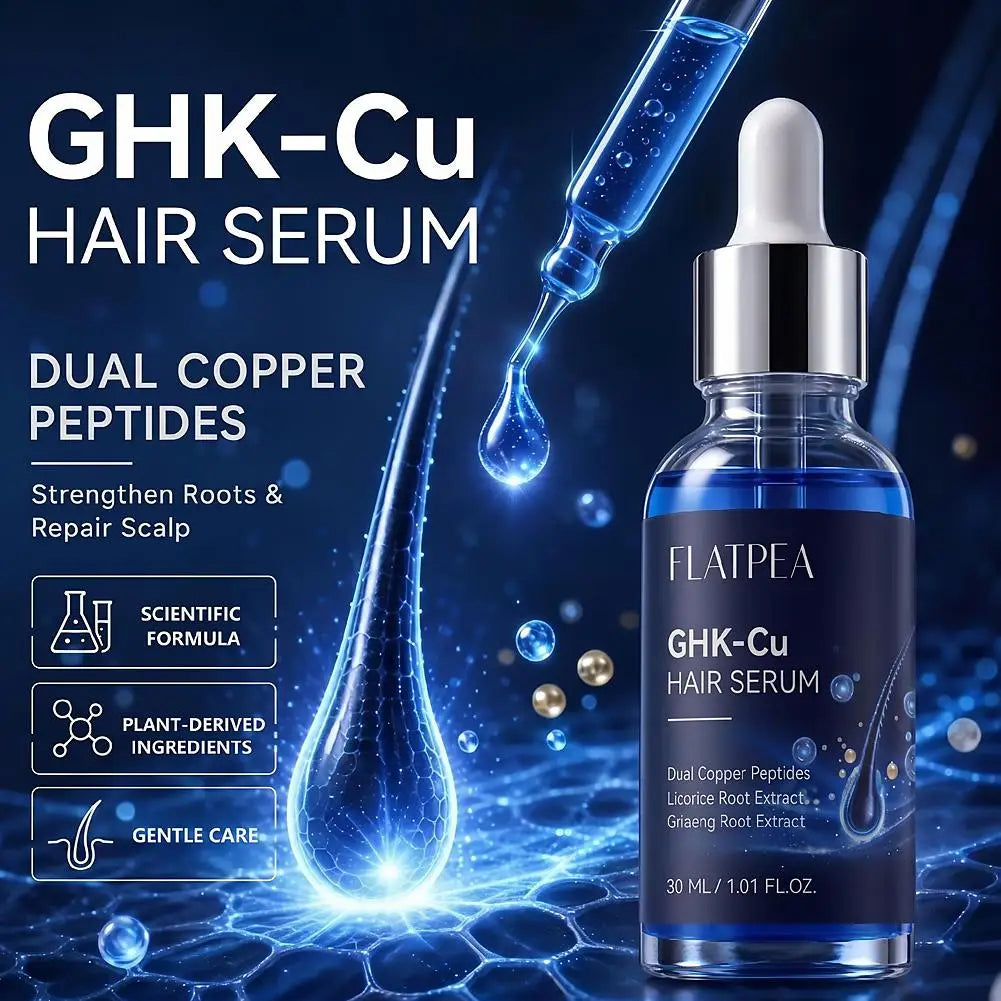 Ghk‑Cu Copper Peptide Hair Serum Fast Absorption Improve Dry Split Plit Hair End Repair Scalp Barrier Root Strengthen Repair