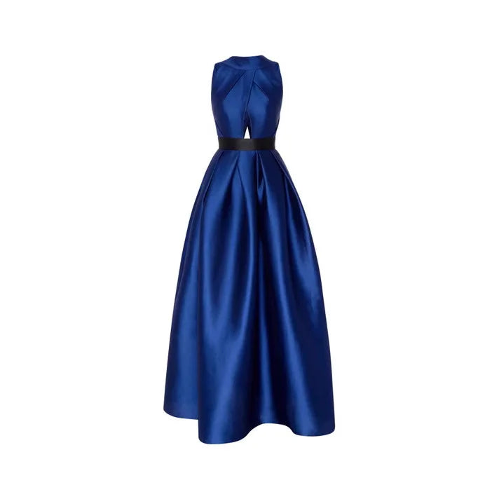 2026 Elegant Halter Satin Party Dresses for Women Spring Sexy Draped Solid Slim Long Dress Woman Hollow Out Pocket Evening Dress
