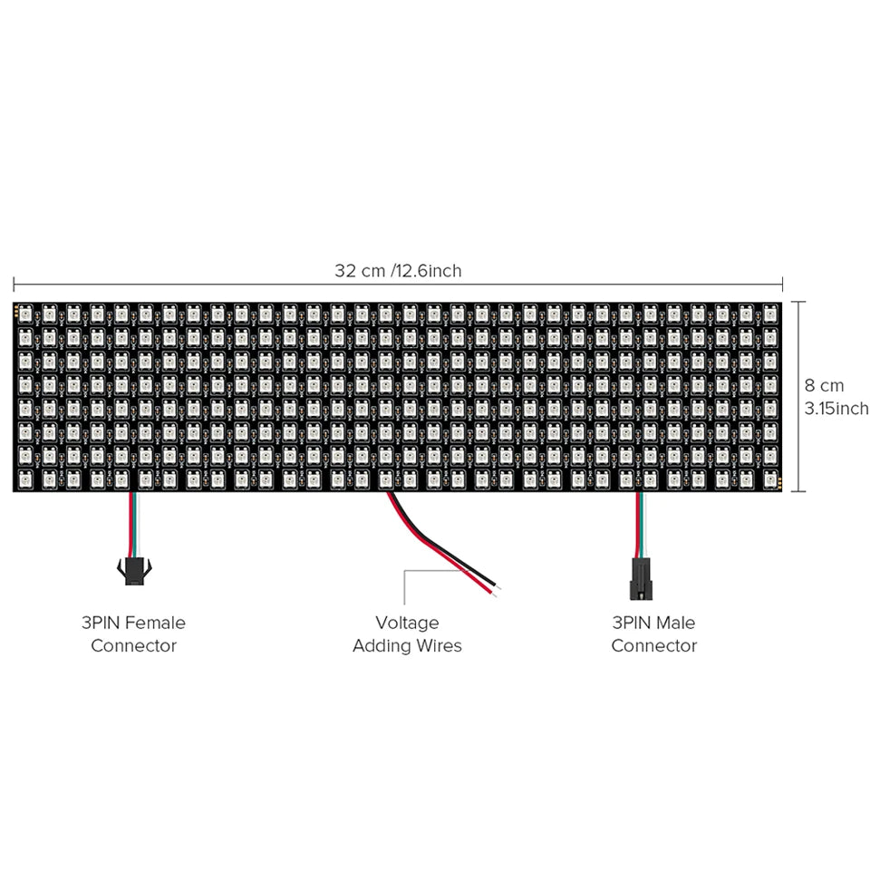 WS2812B RGB 16x16 8x32 Pixel Panel Screen 1-5 Pcs 256 Pixels WS2812B ECO Individually Addressable Digital Flexible Programmed 5V