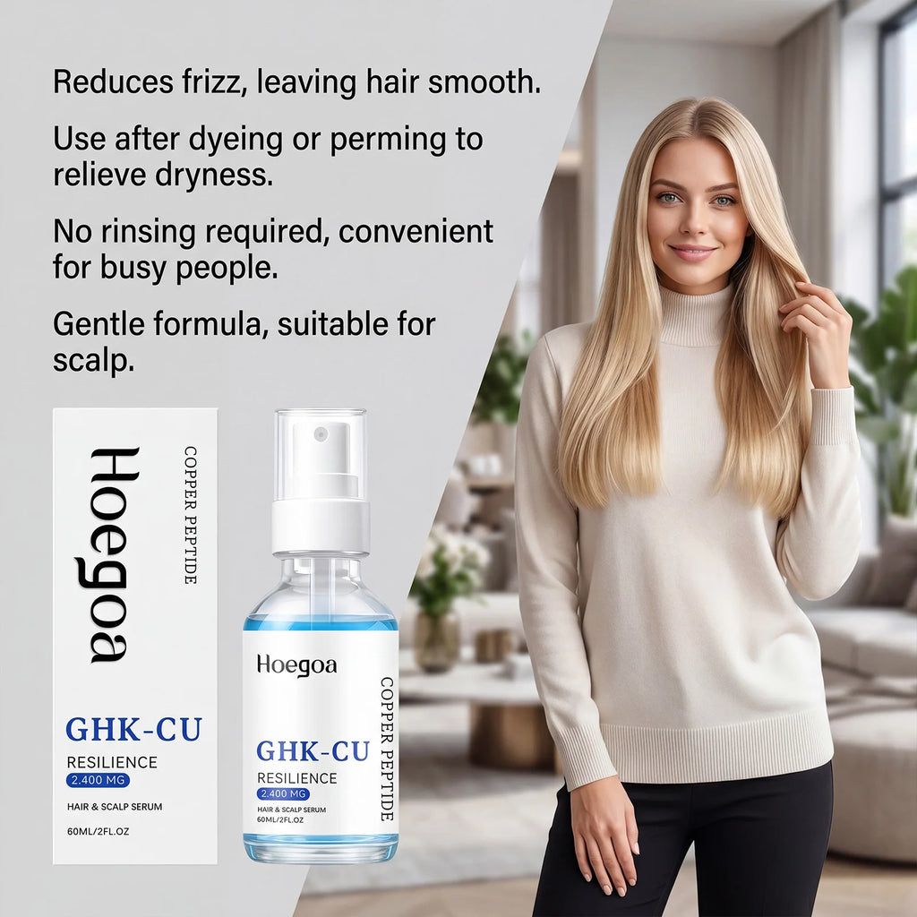 Ghk-Cu Copper Peptide Hair Serum For Hair Growth Strengthening Root Scalp Moisturizer Thicker Fuller Hair Anti Hair Loss Serum