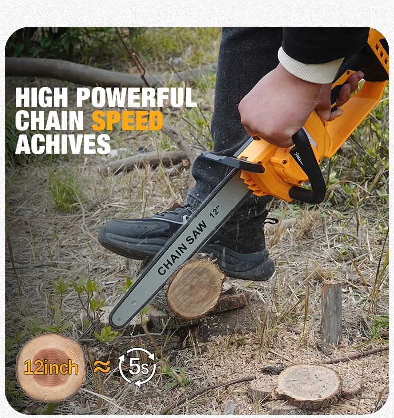 12-inch Two-hand Brushless Electric Chain Saw Automatic Lubrication System Portable Garden Logging Tool For Dewalt 20v Battery