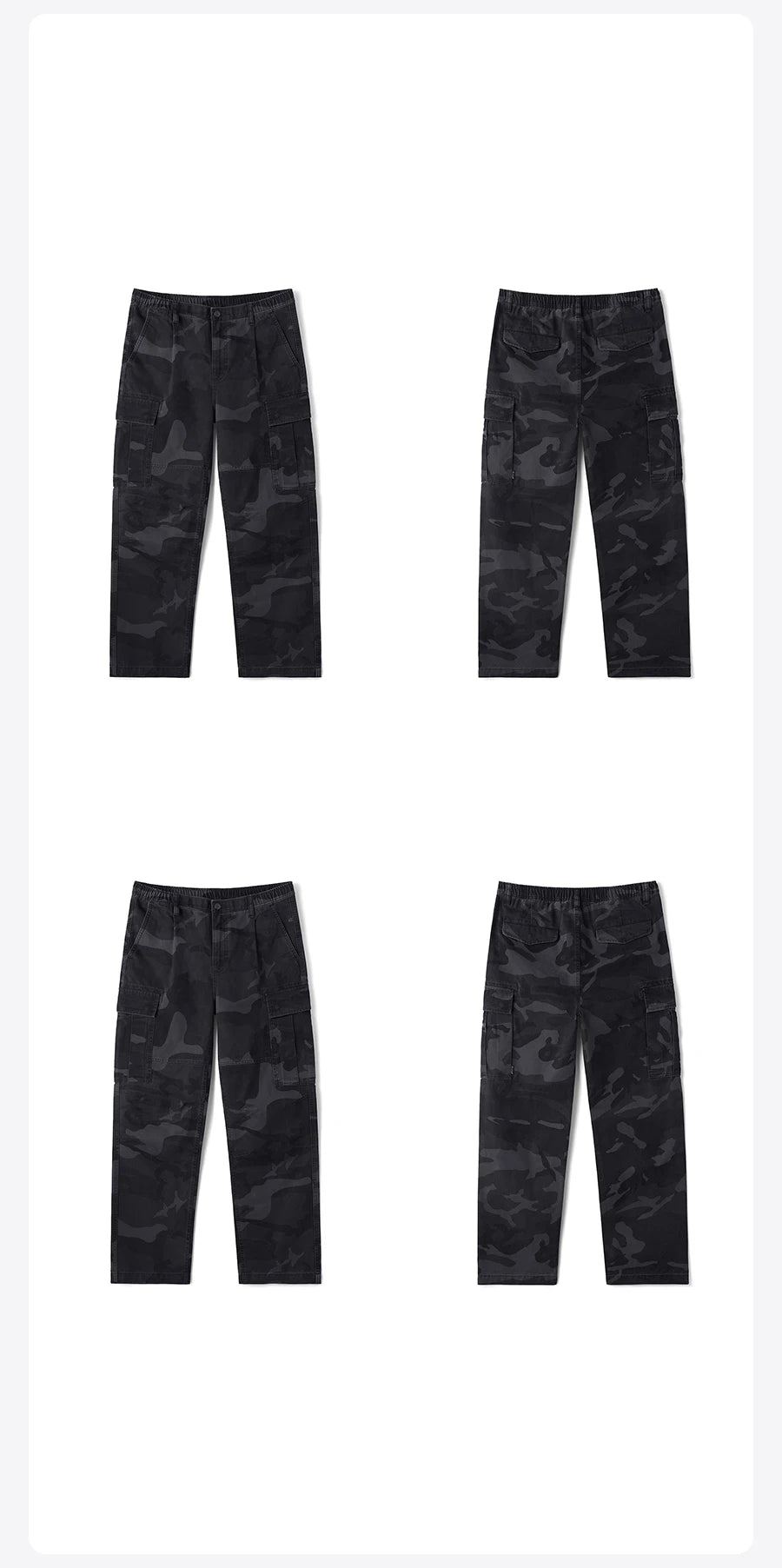 SIMWOOD 2026 Autumn Winter New Loose Straight 300gsm 100% Cotton Fabric Camouflage Cargo Pants Washed Vintage Outdoor Trousers