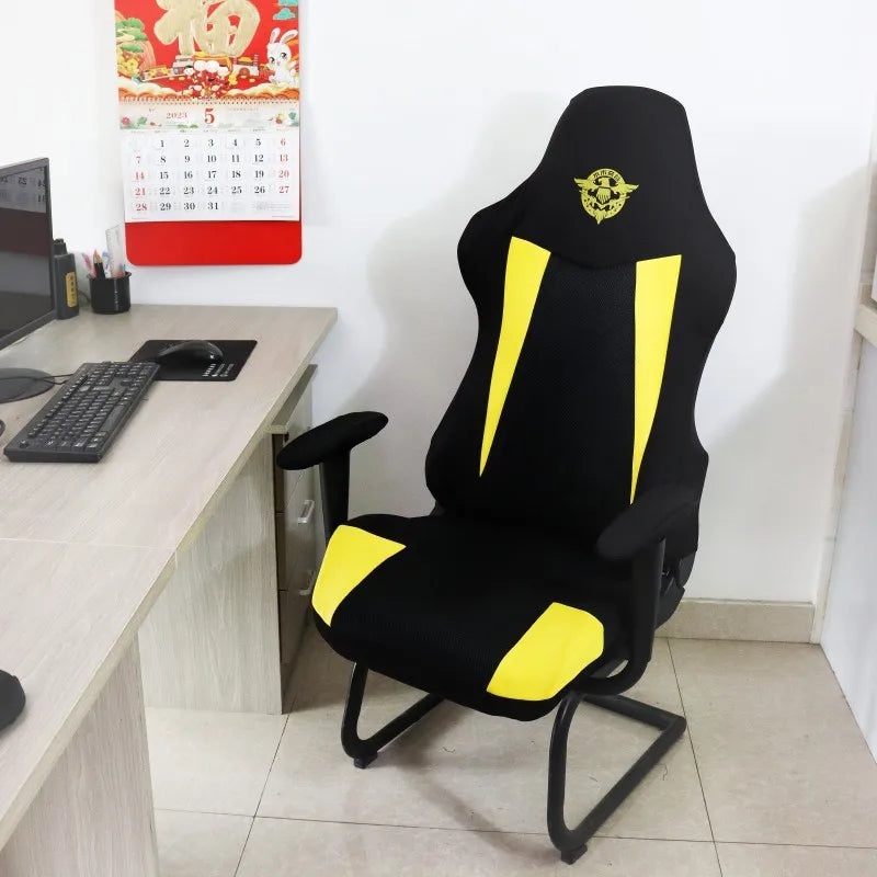 Gaming Chair Cover Sandwich Breathable Computer Chair Protector Dustproof Elastic OfficeChair Cover with Armrest Cover(NO Chair)