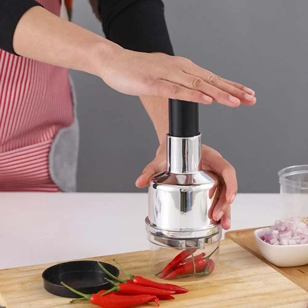 Manual Hand Press Garlic Onion Chopper Vegetable Food Chopper Processor Dicer