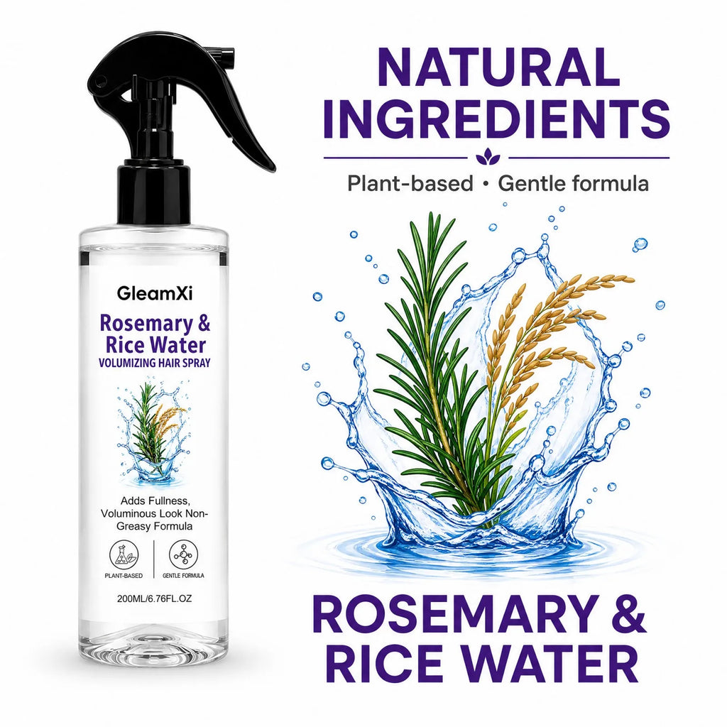 Rosemary Rice Water Volumizing Hair Spray Lightweight Non Greasy Root Boost Smooth Frizzy Hair Natural Looking Volume 200ml
