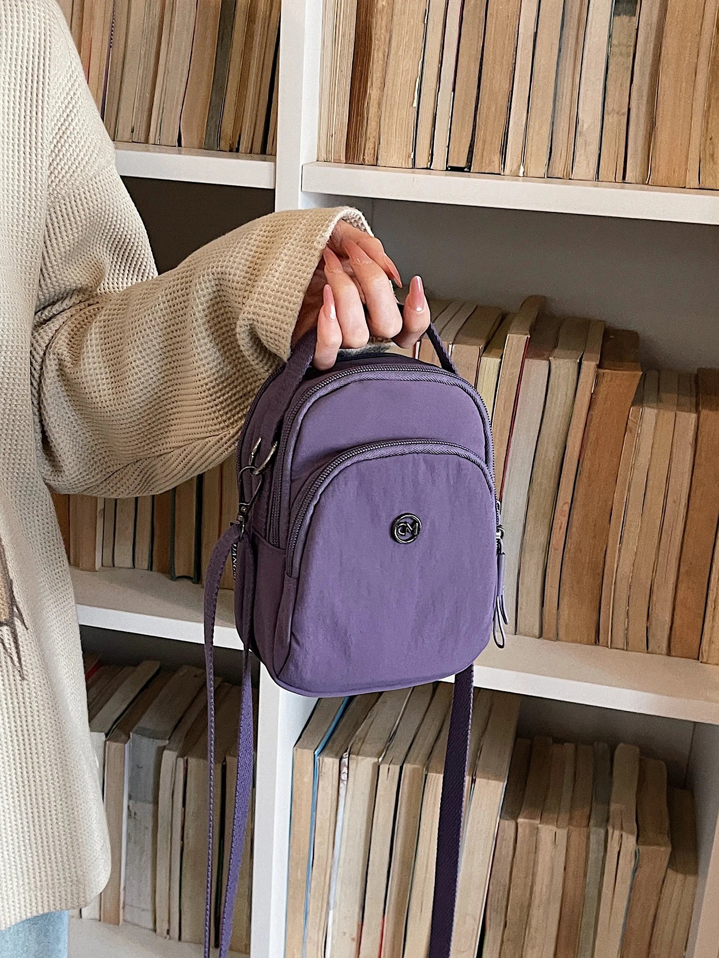 Casual Oxford Fabric Mobile Phone Bag Women's Crossbody Bag Lightweight Trendy Single Shoulder Canvas Bag for Walking
