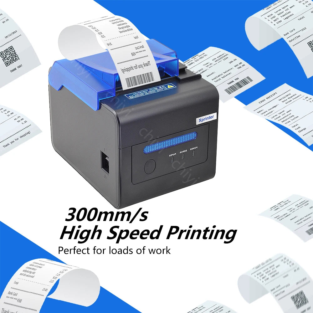 Xprinter C300H USB+LAN+Serial Receipt Printer 80mm POS Printer With Alarm and Sound With Cutter POS Printer Kitchen Printer