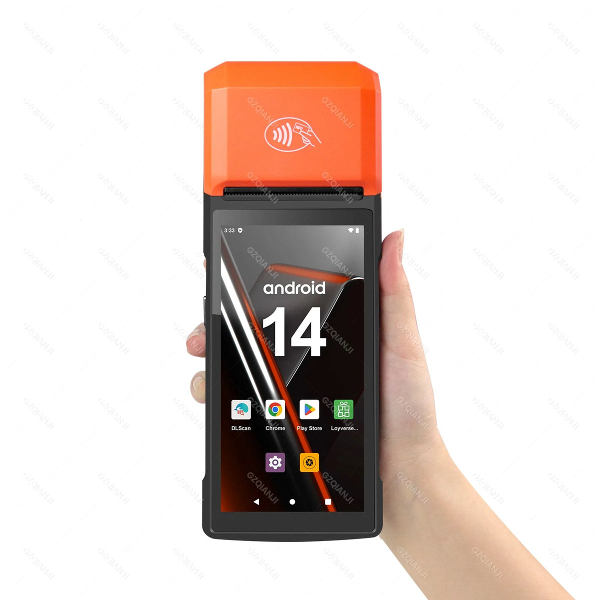 Handheld Android 13/14 PDA Printer 58MM Mobile Receipt Bill Thermal Printer 5.5 Inch Touch Screen Bluetooth Wifi NFC 2D Scanner