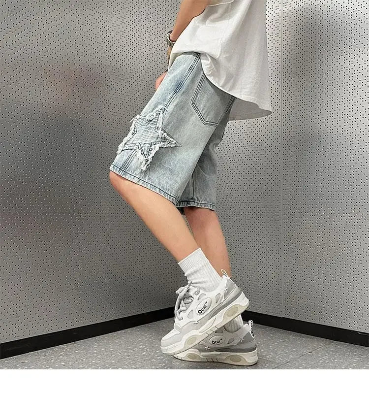 Denim Shorts Men's Summer Thin Wash Retro Yellow Mud Pants American High Street Casual Five-point Pants