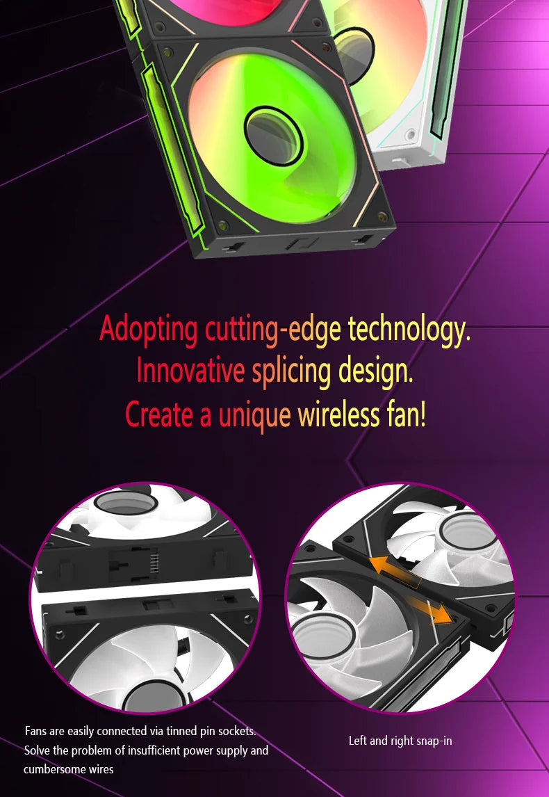 PC Case Fan 120mm ARGB Mirror Cycling Lighting Effect CPU Cooling Fan 4-Pin PWM 58.36CFM Fan for Computer Water Cooling