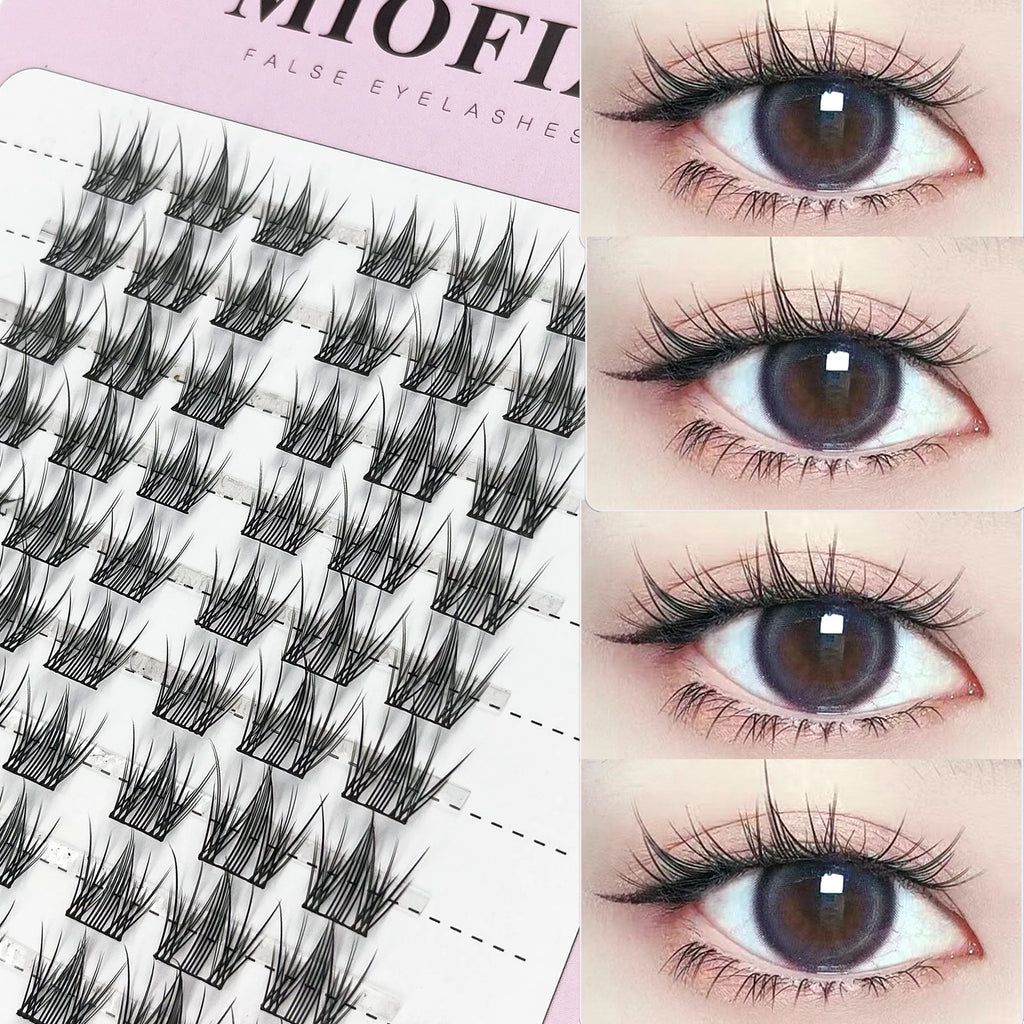 1/box 120 bundles Mink False Eyelash Natural Fishtail Lash 3D Russian Individual Eyelash Extension Cluster Makeup Tool Wholesale