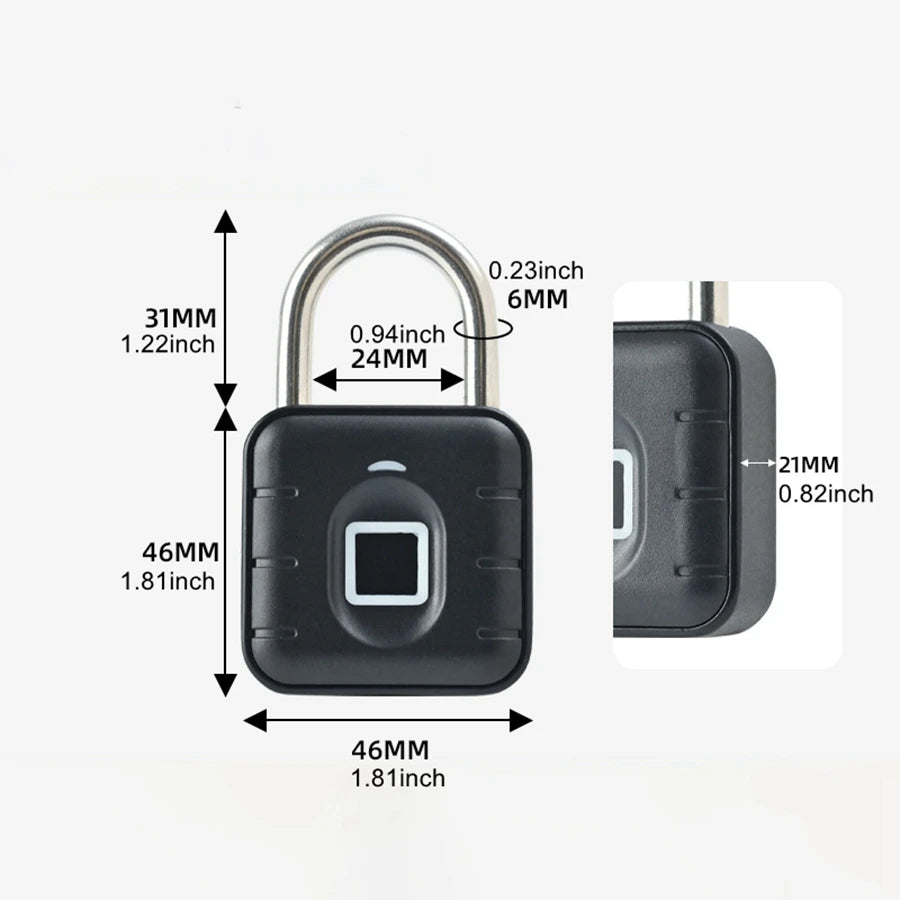 EGFirtor Tuya Smart Home Biometric Digital Padlock IP67 Waterproof Smart Door Lock Cabinet Lock Gym Wardrobe Door Password Lock