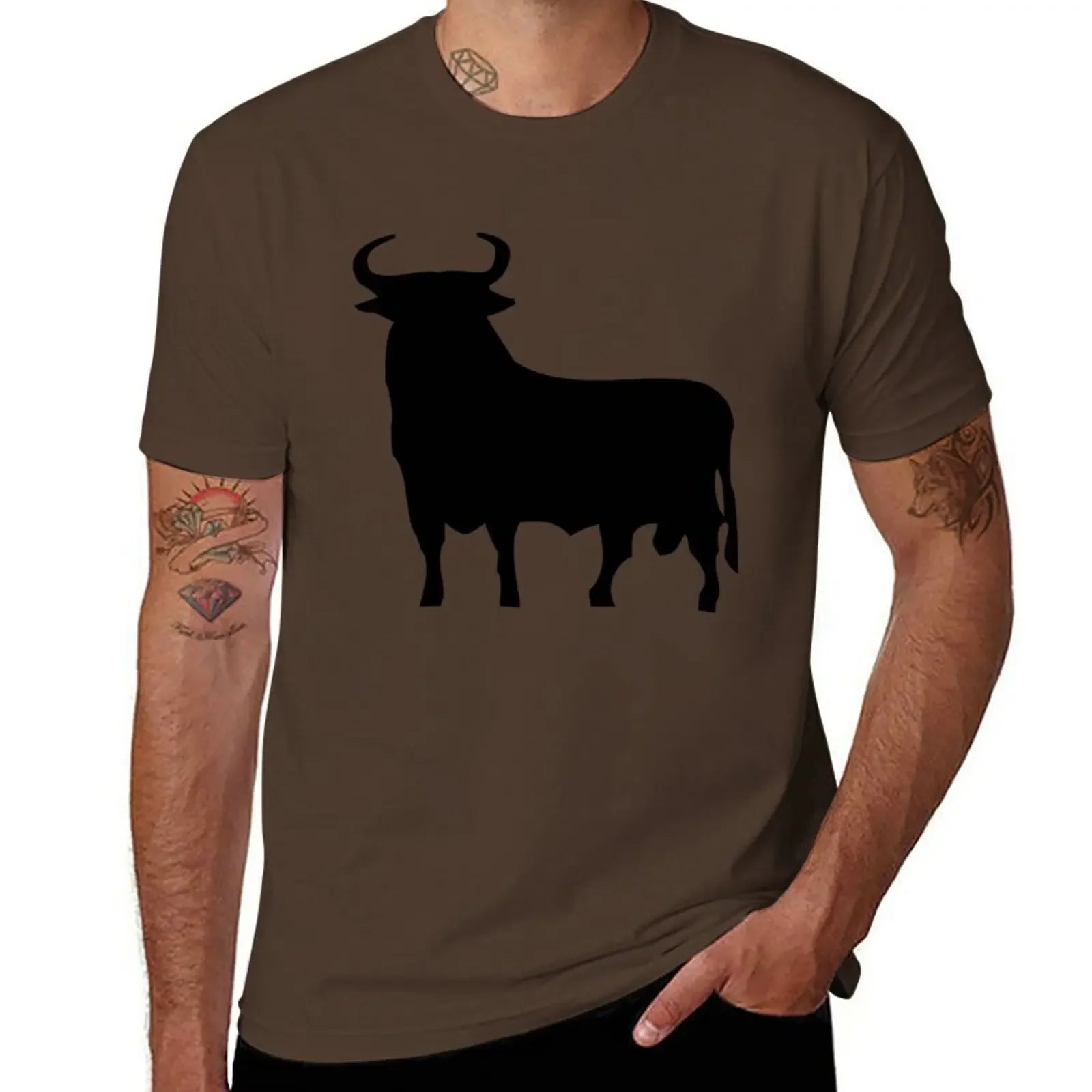 hippie clothes man clothes sweat shirt summer clothes Men's t-shirts New Spanish Bull T-Shirt