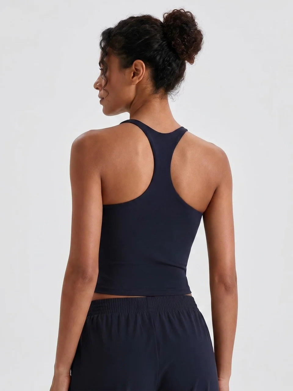 Longline Yoga Tank Top with Built in Bra Women Quick Dry Gym Camisole Workout Shirts Soft Slim Fit Sports Vest Athleisure