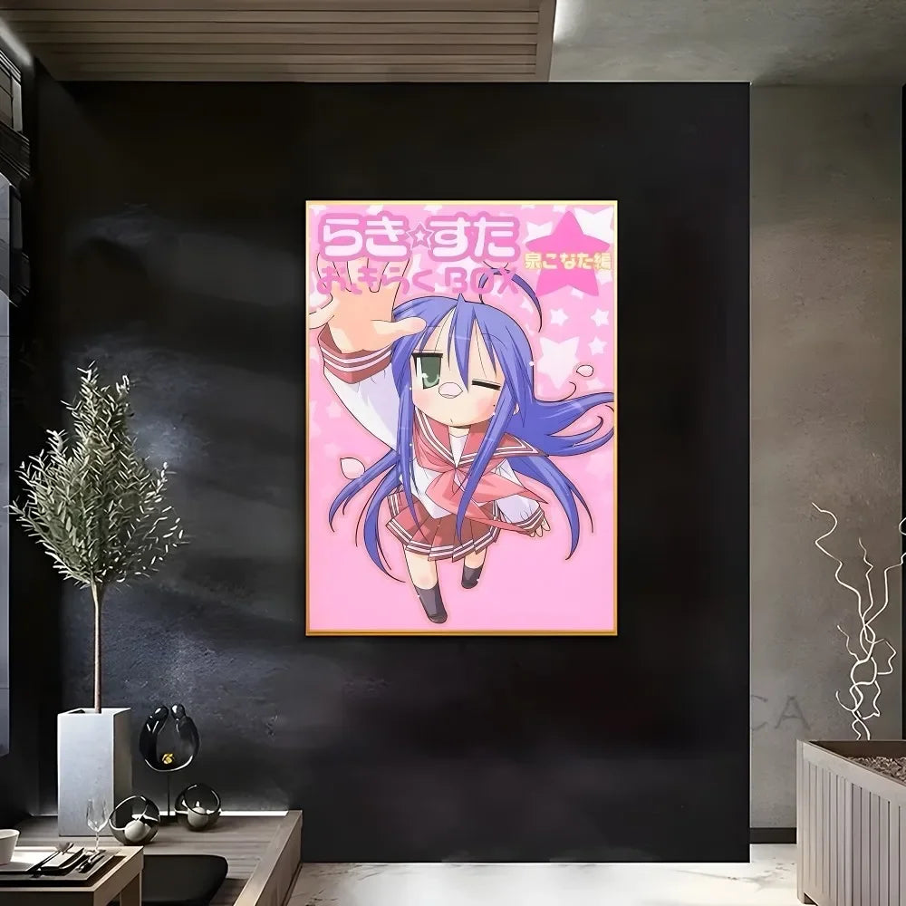 Anime Lucky Star Poster Fancy Wall Art Poster Canvas Printing Bedroom Office  Home Living Bed Room Bar Aesthetic Decor Gift