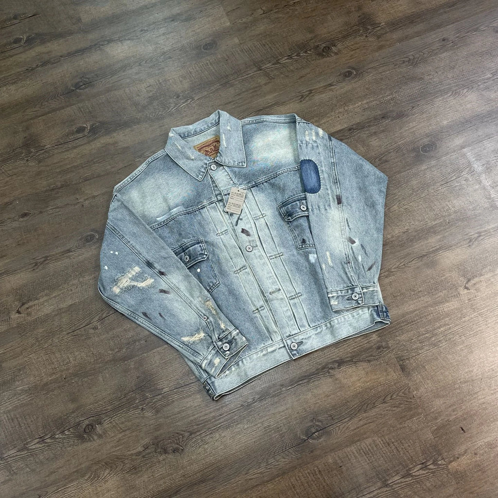 Yao Fashion SAINT OF MICHAEL Damaged Aged Ripped Denim Jackets Streetwear Loose Oversize Unisex High Quality Jacket For Men