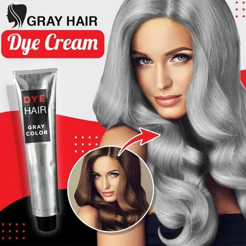 Gray Color Hair Dye Cream Unisex Smoky  Punk Style 100ml Light Grey Silver Permanent       s