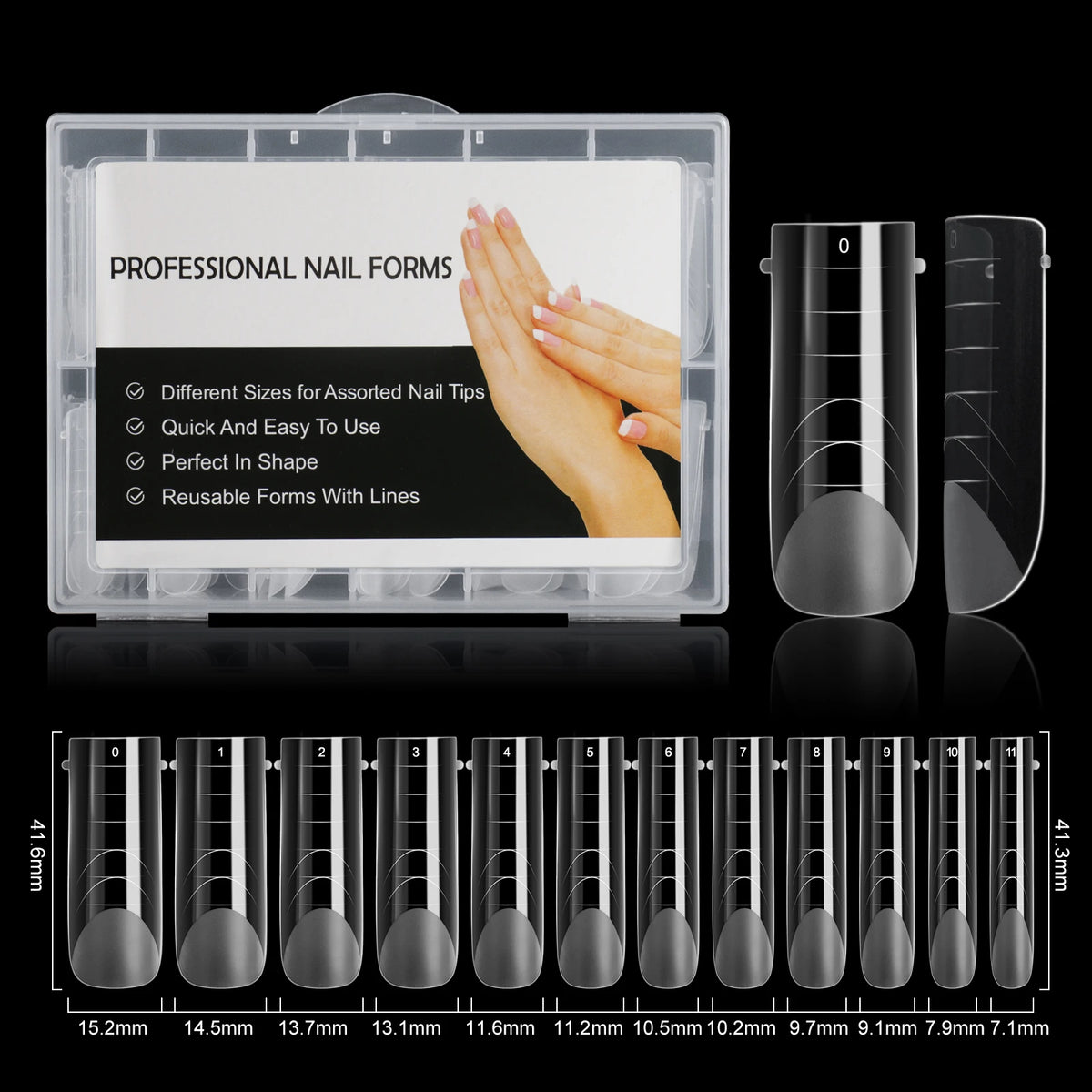 BNG Top Forms for Nails Dual Forms Nails Forms for Extension Full Cover Quick Building Gel Mold Tips Poly Nail Gel Mold