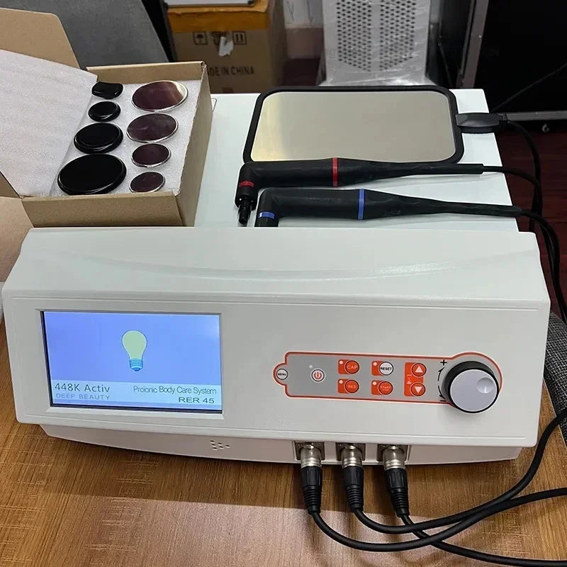 Thermal System CET RET Smart Diathermy Machine Indiba Tecar Physiotherapy 448khz ER45 Body Shaping