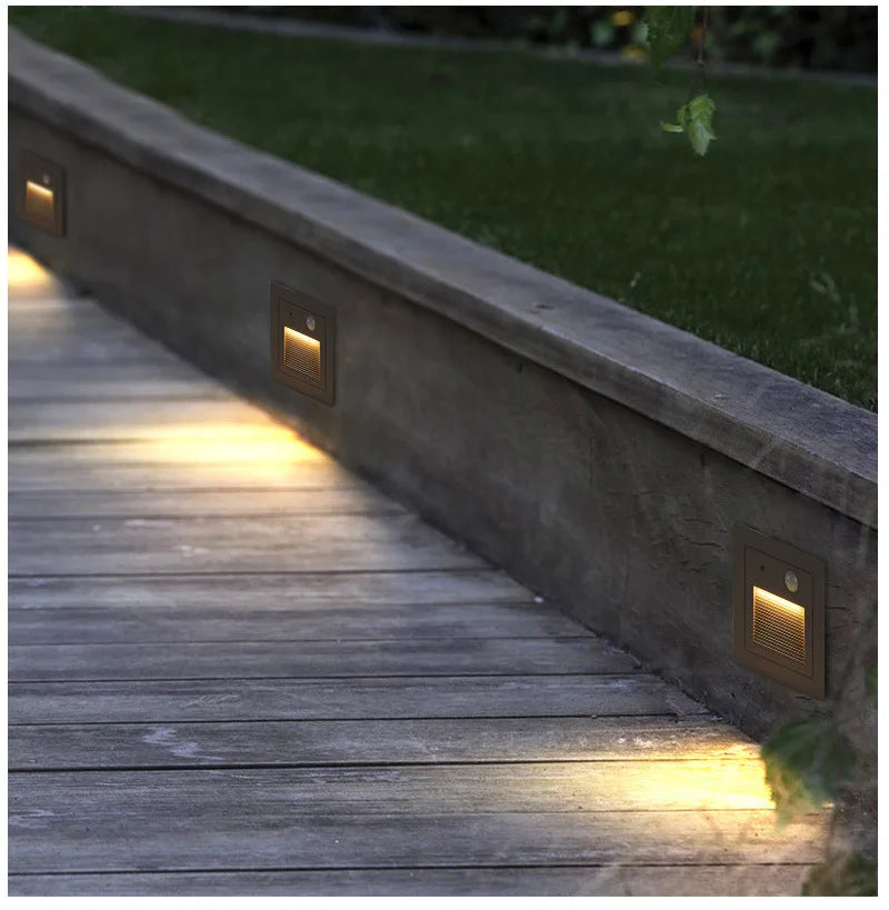 Outdoor Led Stair&Step Light 3W Waterproof Recessed Wall Corner Lamp For Home Landscape Pathway Stairway Garden Yard Footlight