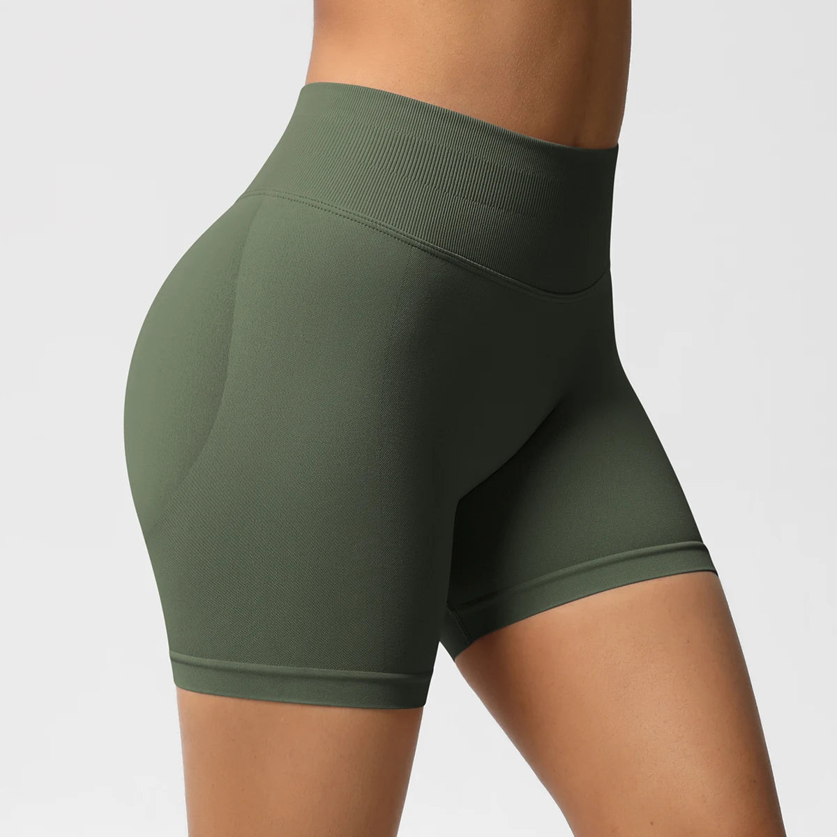 Women Shorts Low Ribbed Waist Band Yoga Shorts Seamless Scrunch Bum Workout Gym Shorts Booty Hight Stretch Running Shorts