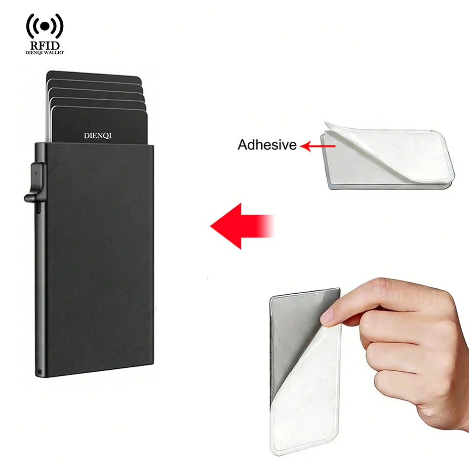Engraved Rfid Credit Card Holder Smart Wallet Customized Slim Metal Pop Up Personalized Bank Cardholder Wallets for Men Women