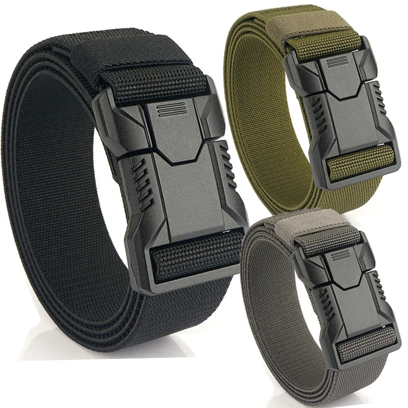 1Pcs Men's Canvas Belt - Sporty Style, Quick Release Plastic Buckle, Casual Training and Jeans Accessories