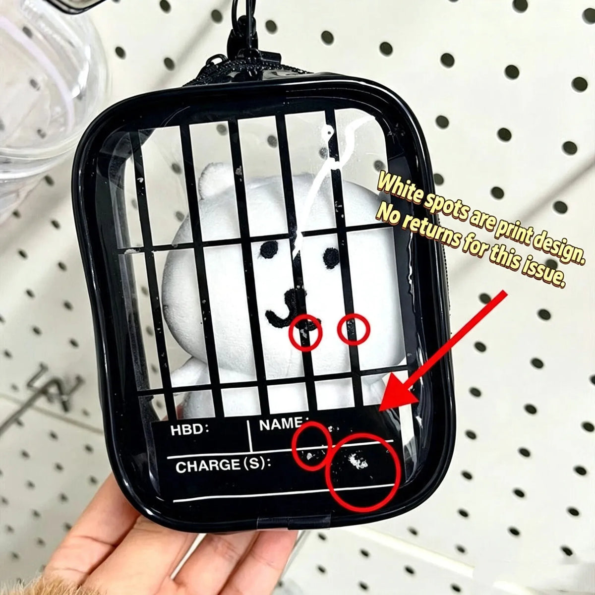 New Fun Creative Prison-themed Itabag Transparent Case For 13cm Doll Portable Clear Keychain Gift Box Collectibles Storage Pouch