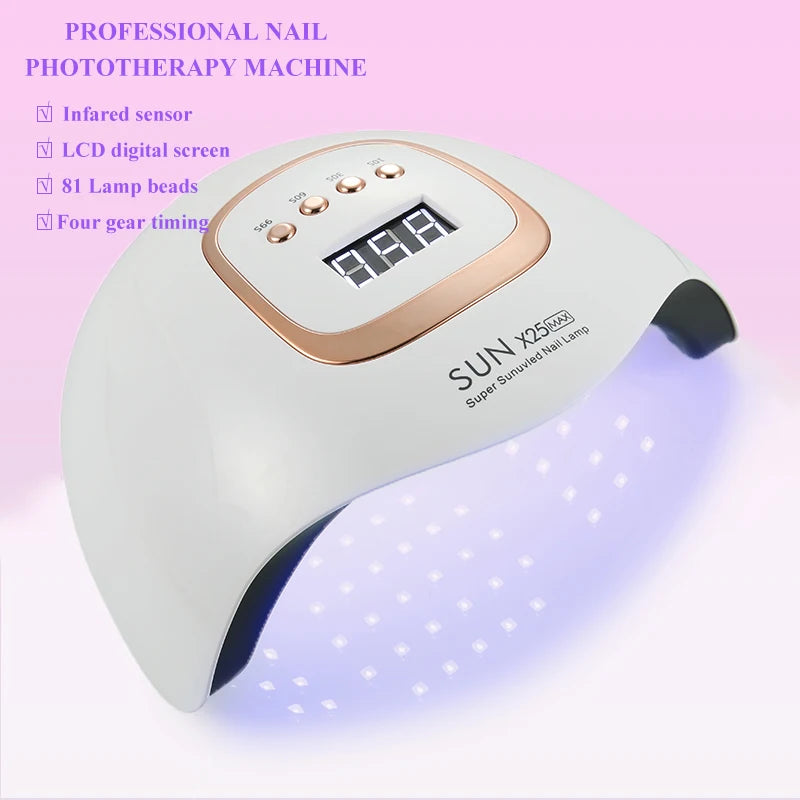 SUN X27MAX New 81LEDs UV LED Nail Lamp Powerful Nail Dryer for Gel Polish Professional Nail Art Manicure Lamp for Home and Salon