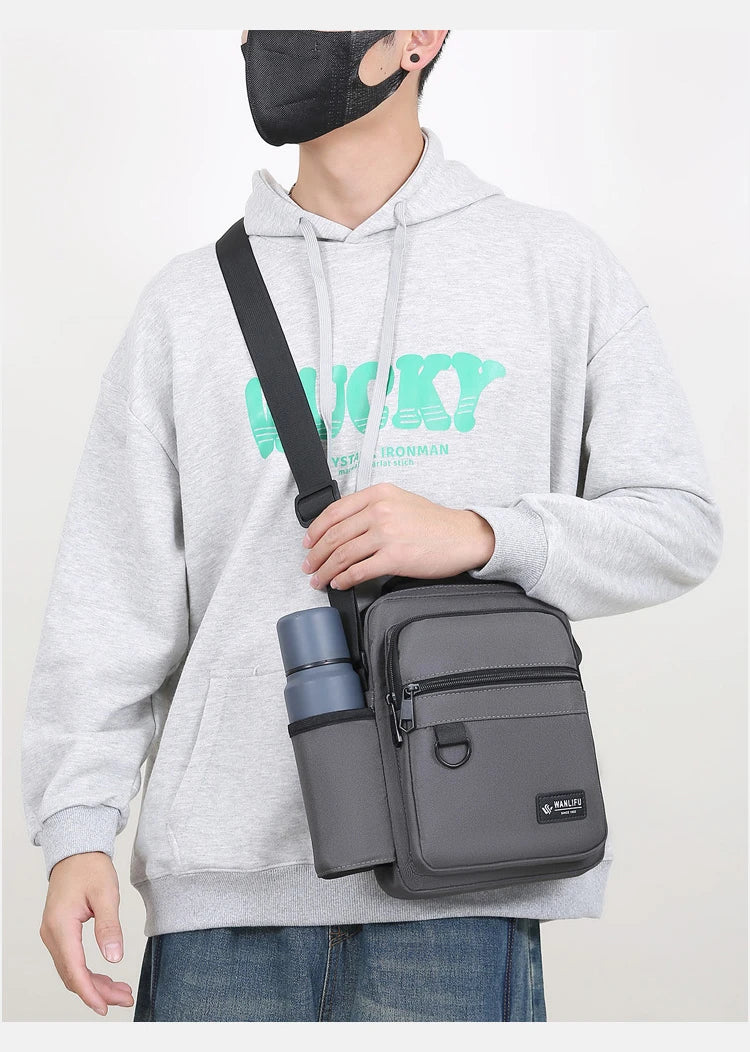 Fashion Casual Men's Bag Handbag High Quality Man Crossbody Bags Easy Travel Bag Stylish Men's Shoulder Bag With Bottle Pocket