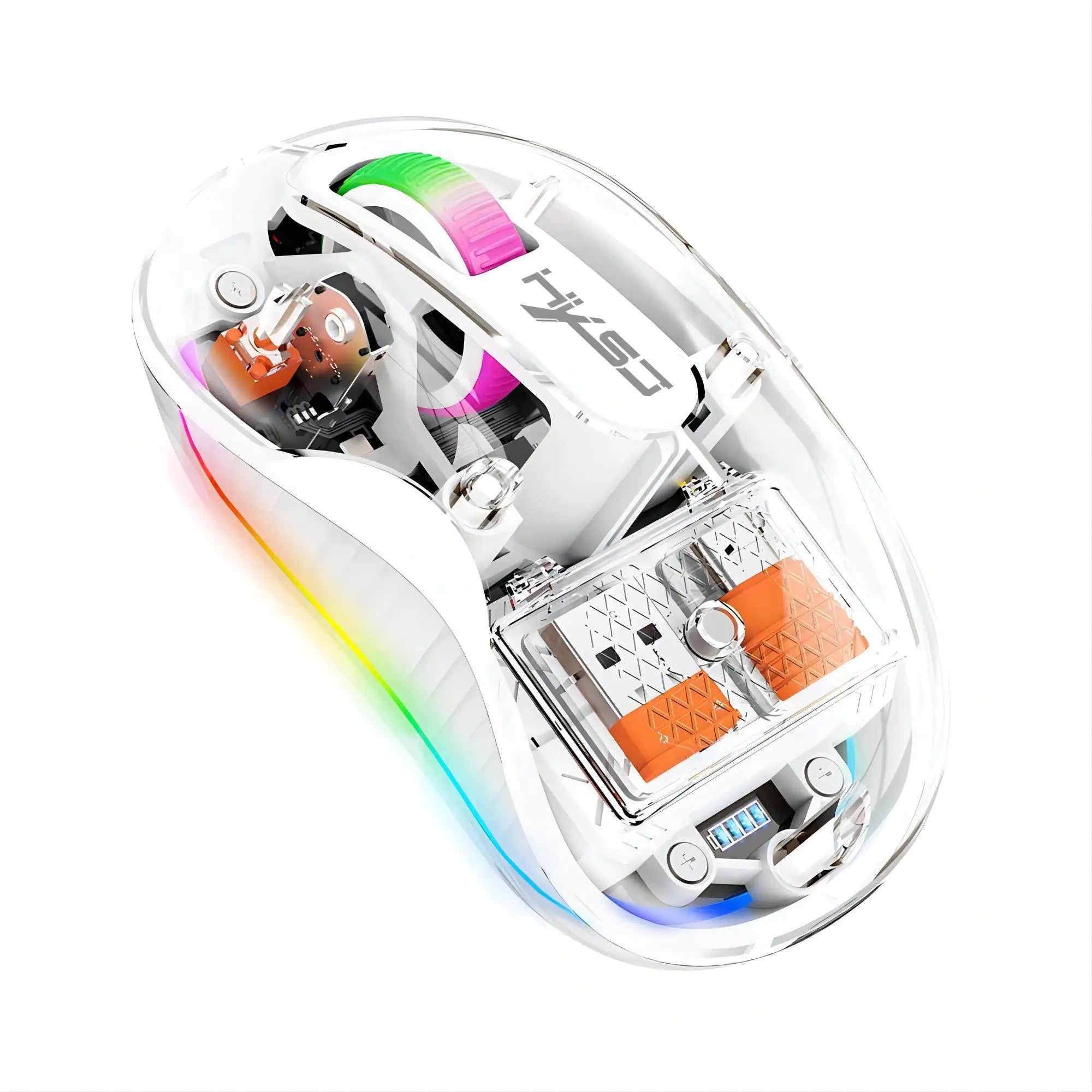 New HXSJ M333 Transparent Mouse Wireless Three-mode Magnetic Suction Mute Rechargeable Mouse For Tablet PC Notebook