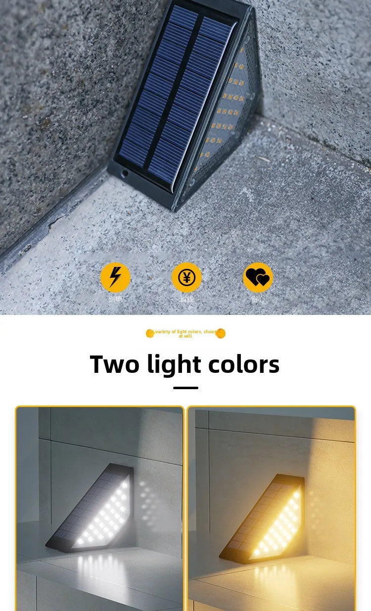 Outdoor Solar Stair Lights  12LM Auto Dimming Step Lamp  Driveway  Porch  Landscape  Easy Install No Wiring Needed