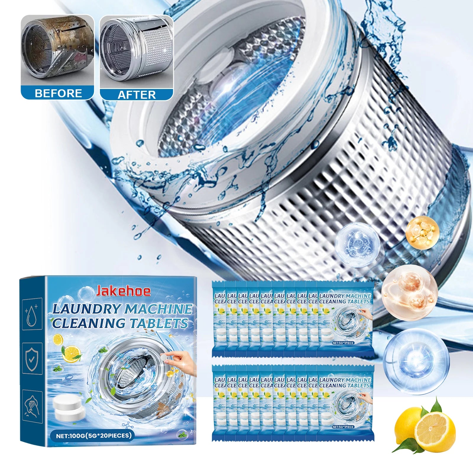 Washing Machine Cleaning Tablets Drum Laundry Sink Remove Dirt Eliminate Odors Reduce Bacterial Growth Washing Machine Cleaner