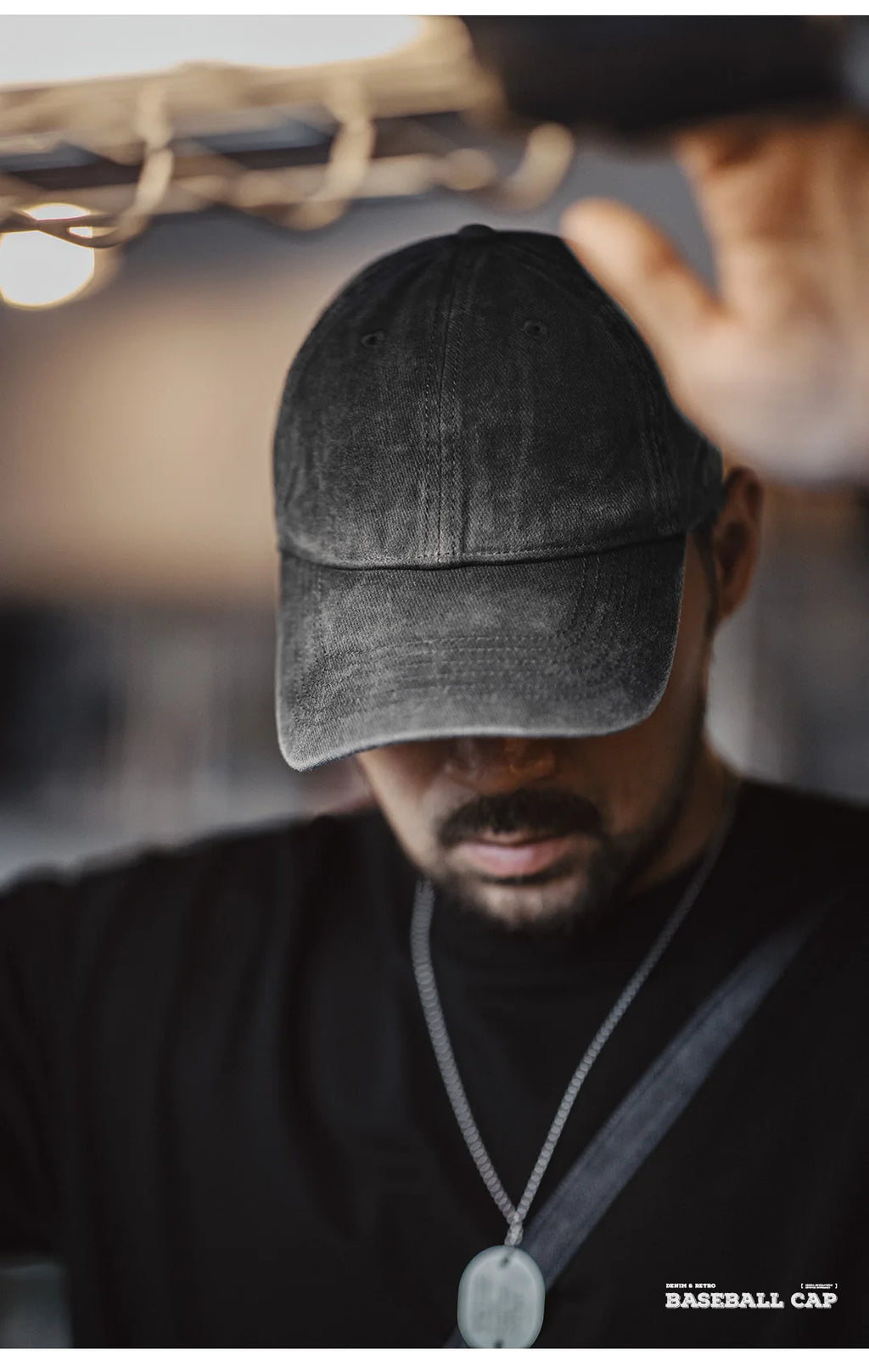 Maden Vintage frayed Baseball Cap Adjustable Gray Peaked Cap Twill Daily Versatile Hat for Men And Women's OOTD