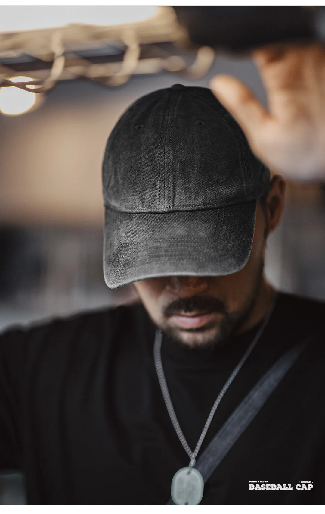 Maden Vintage frayed Baseball Cap Adjustable Gray Peaked Cap Twill Daily Versatile Hat for Men And Women's OOTD