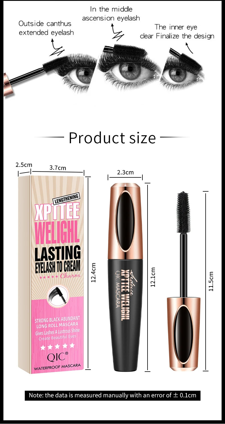 1PC 4D Silk Fiber Lash Curling Mascara for Eyelash Extension Black Thick Long Waterproof  Eye Lashes Mascara Makeup Cosmetics