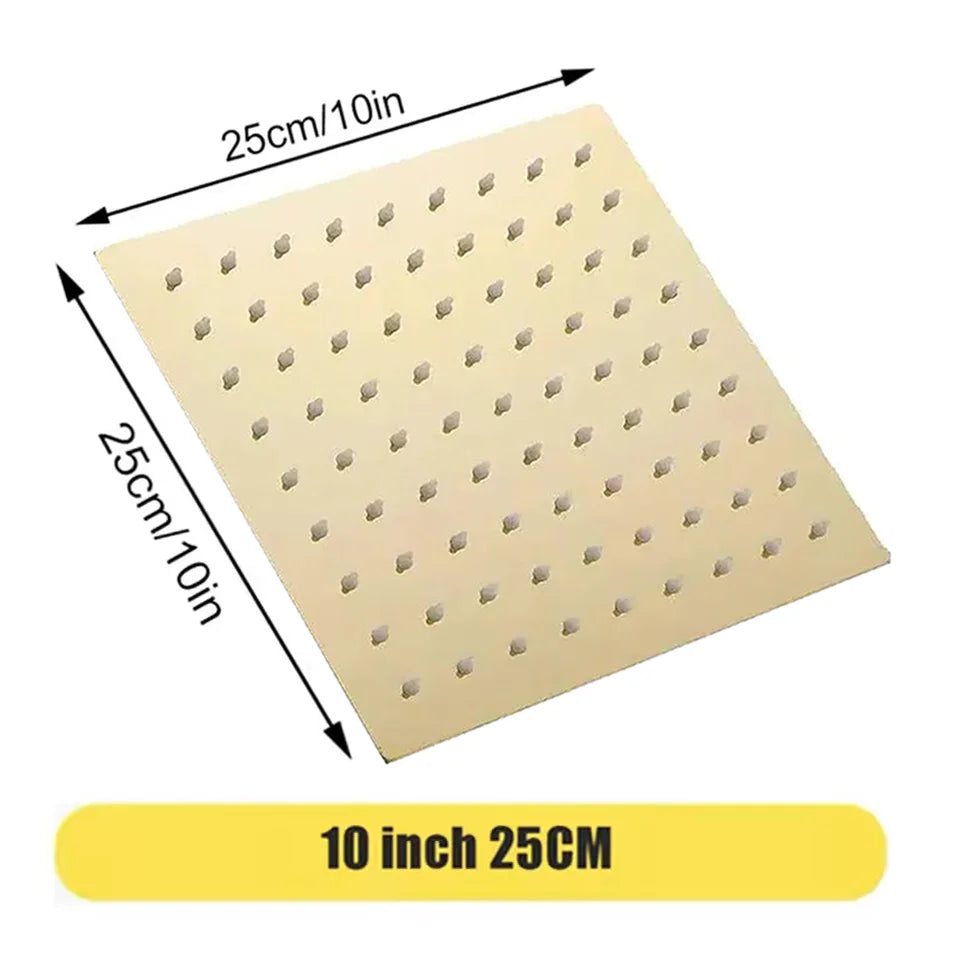 High Pressure Rainfall Stainless Steel Shower Head High Flow 8" 10" 12" Square Pressure Boosting Design Spa Bathroom Showerhead