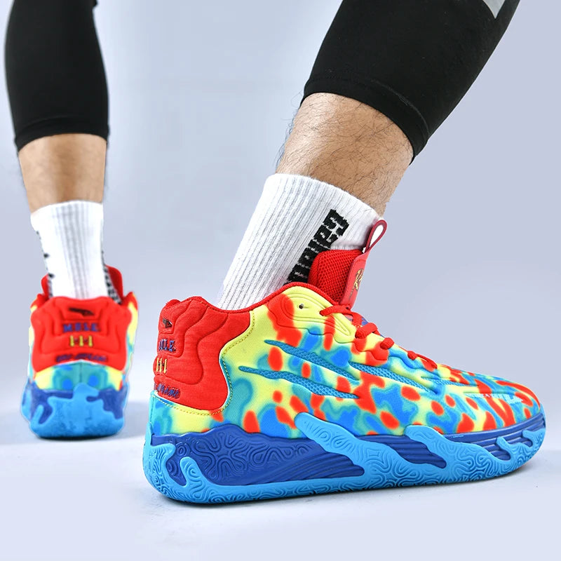 Men Basketball Shoes Field Training High-top Comfortable Non-slip Sports Footwear Luxury Lace-up Flat Sneaker for Men Traf Homme