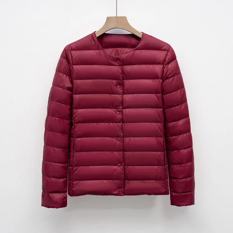 12 Colors Women Long Sleeves 90% White Duck Down Female Slim Warm Inner Ultra Lightweight Packable Ski Jacket Down Liner Jackets