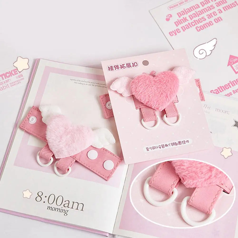 Cute Cartoon Doll Keychain Creative Angel Wings Bag Pendant Kawaii Backpack Charm DIY Keyring Jewelry Accessory Girl Gift