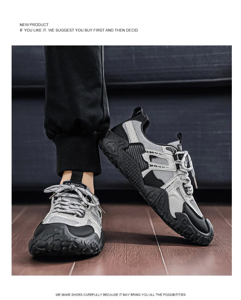 Men's 2026 Summer New Breathable Hiking Sneakers Anti-Slip Wear-Resistant Outdoor Casual Daily Streetwear Footwear in 3 Colors