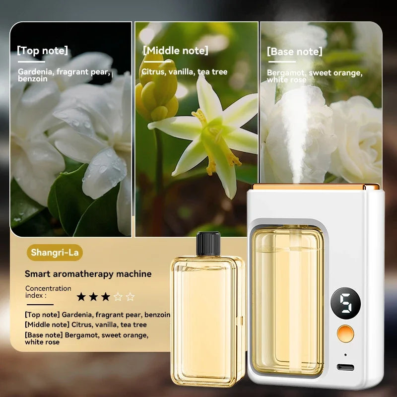 Aromatherapy Machine Essential Oil Humidifier Portable 5-speed Digital Display Automatic Aromatherapy Spray Deodorize Purify Air