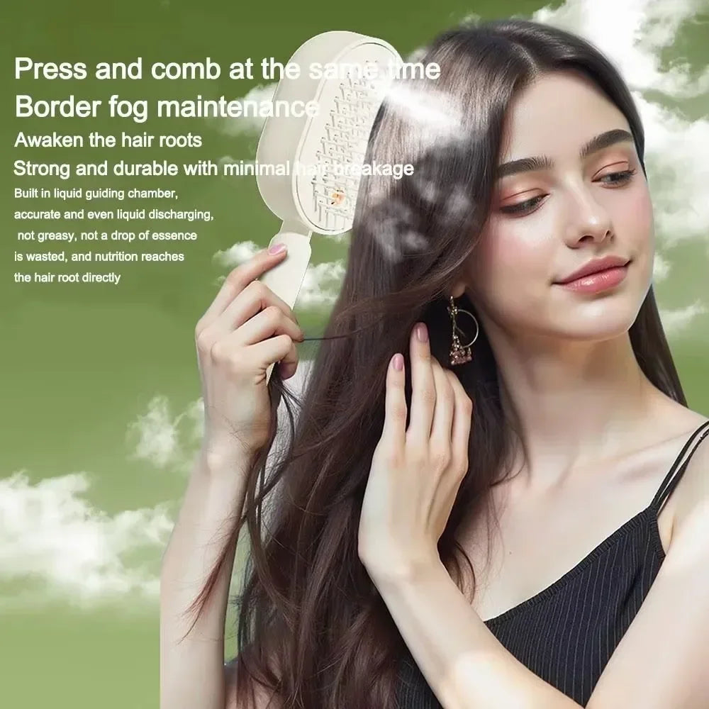 Electric Steam Brush with Water Spray Wet Electrics Hairbrush USB-C Charging for Detangling Smoothing Styling & Frizz Control