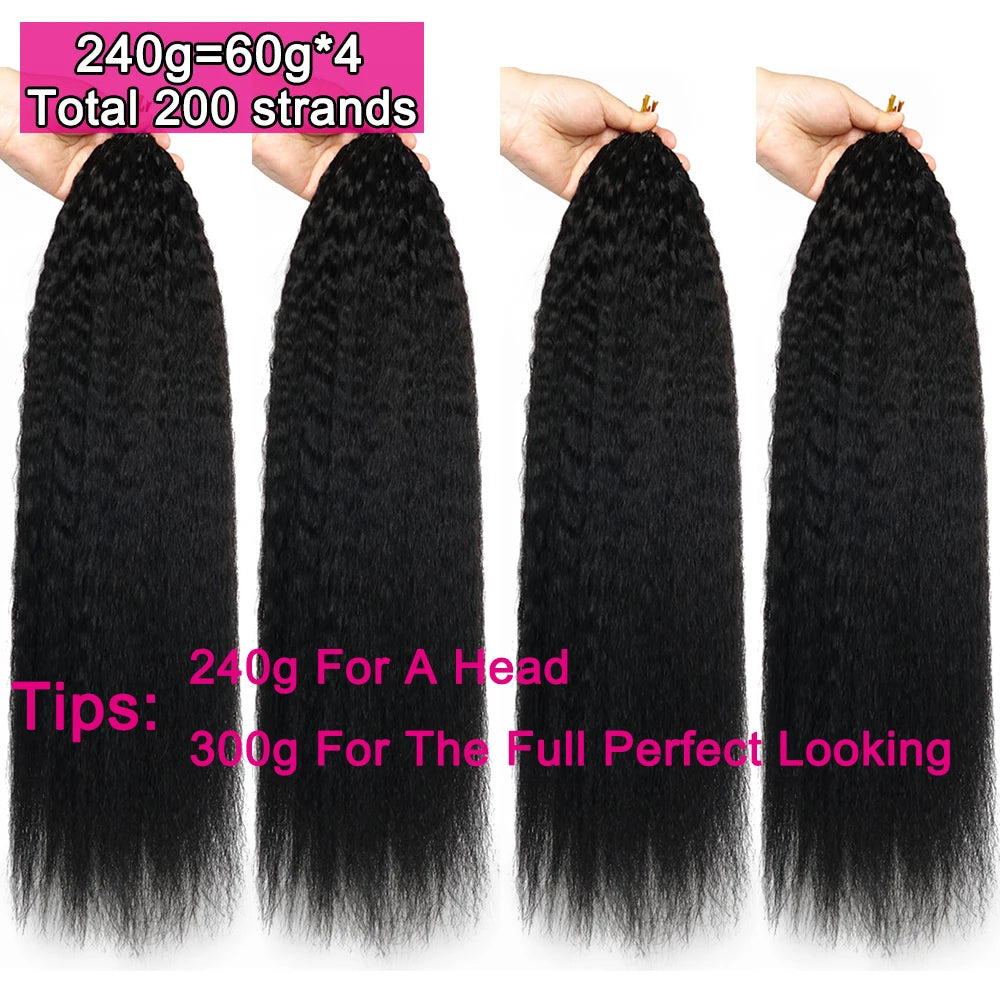 Kinky Straight Crochet Human Hair Pre Separated Knotless Reusable Feather Crochet Human Hair Bundles Burmese Curly Crochet Hair